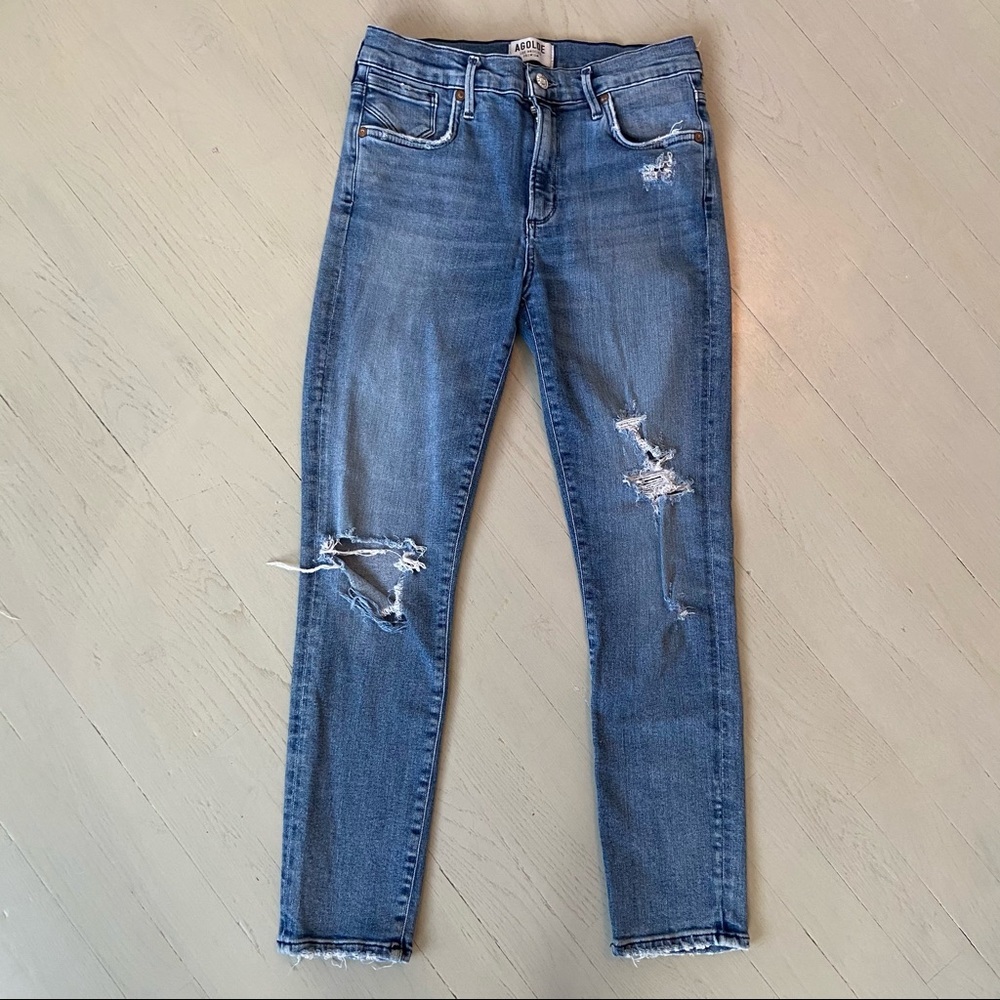 Agolde Sophie Ripped High Waist Crop Jean In Spell - Picture 3 of 13